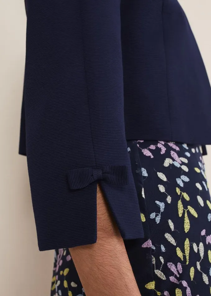 Phase Eight Zoelle Bow Detail Jacket French Navy Women Jackets