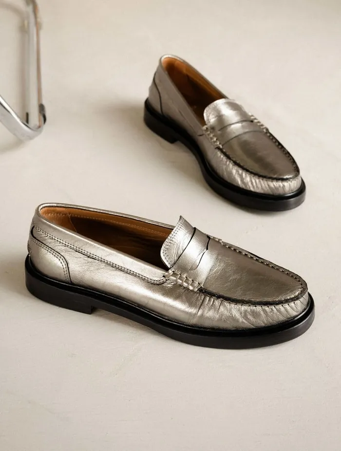 Polly Cosmic Silver Women Bobbies Loafers and Derbies