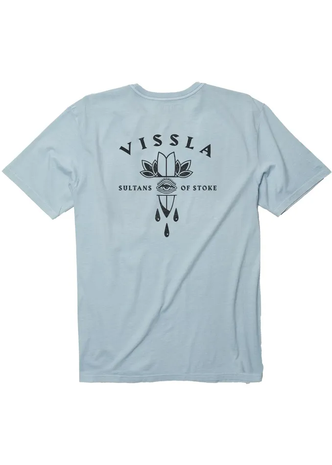Premium Tees Vissla Men Dagger Ss Pkt Tee Ice Blue