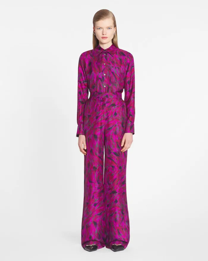 Printed Wide Leg Pants Fuchsia Women Lanvin Pants Printed Wide Leg Pants Fuchsia Women Lanvin Pants