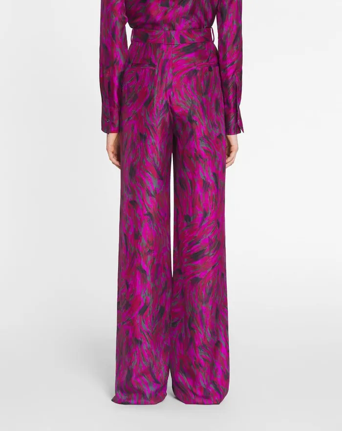 Printed Wide Leg Pants Fuchsia Women Lanvin Pants Printed Wide Leg Pants Fuchsia Women Lanvin Pants