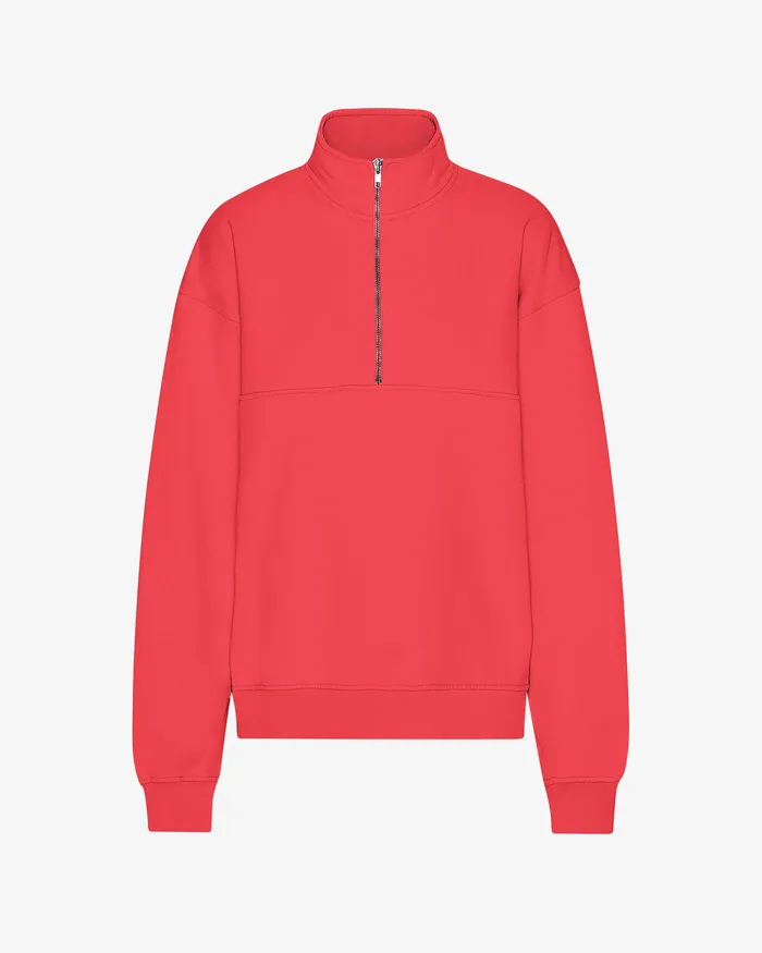 Quarter Zips Colorfulstandard Women Organic Quarter Zip 8211 Red Tangerine