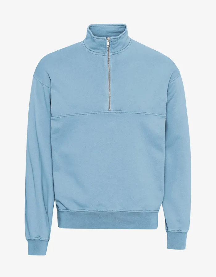 Quarter Zips Organic Quarter Zip 8211 Seaside Blue 8211 Colorfulstandard Men