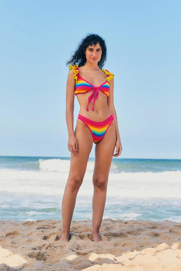Rainbow Crochet Bikini Bottom Women Farm Rio Bikinis Rainbow Crochet Bikini Bottom Women Farm Rio Bikinis