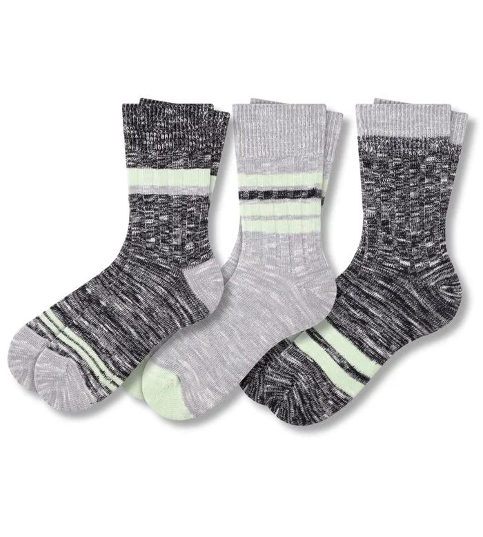 Ready For Everything Boot Crew Black Grey Socks 3 Pack Men Pair Of Thieves Crew