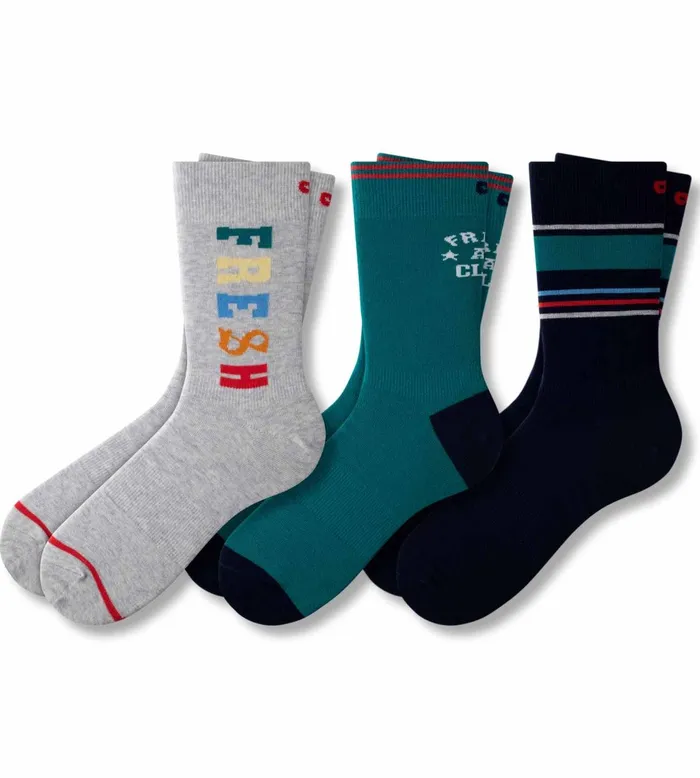 Ready For Everything Crew Lt Heather Grey Pacific Socks 3 Pack Men Pair Of Thieves Crew