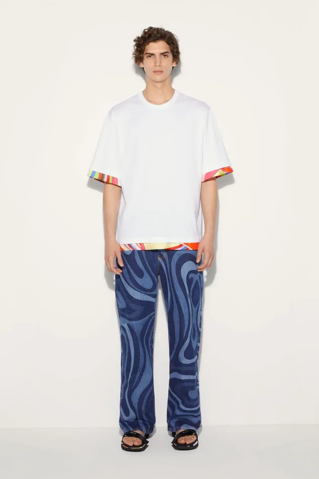 Ready To Wear Men PUCCI MarmoPrint StraightLeg Jeans