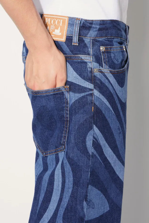 Ready To Wear Men PUCCI MarmoPrint StraightLeg Jeans