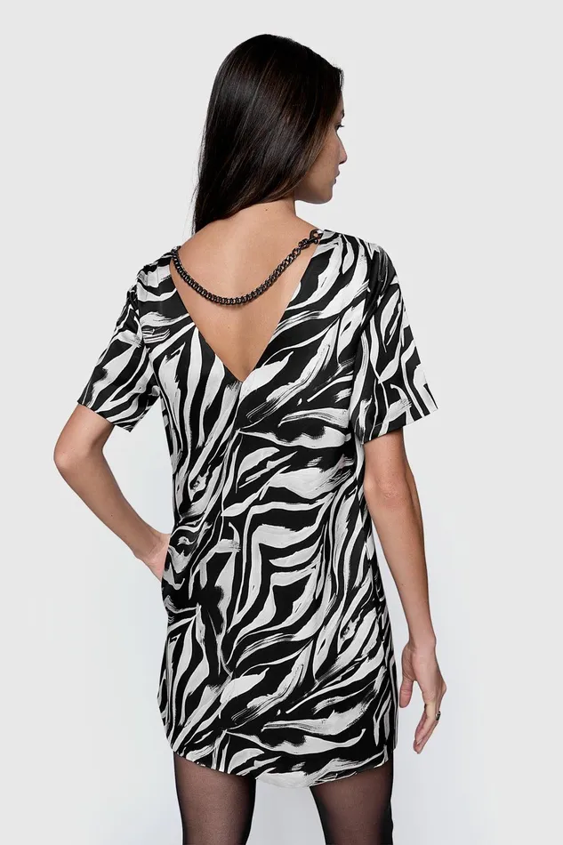 Rebecca Minkoff Ava TShirt Dress Black Strokes Women Dresses