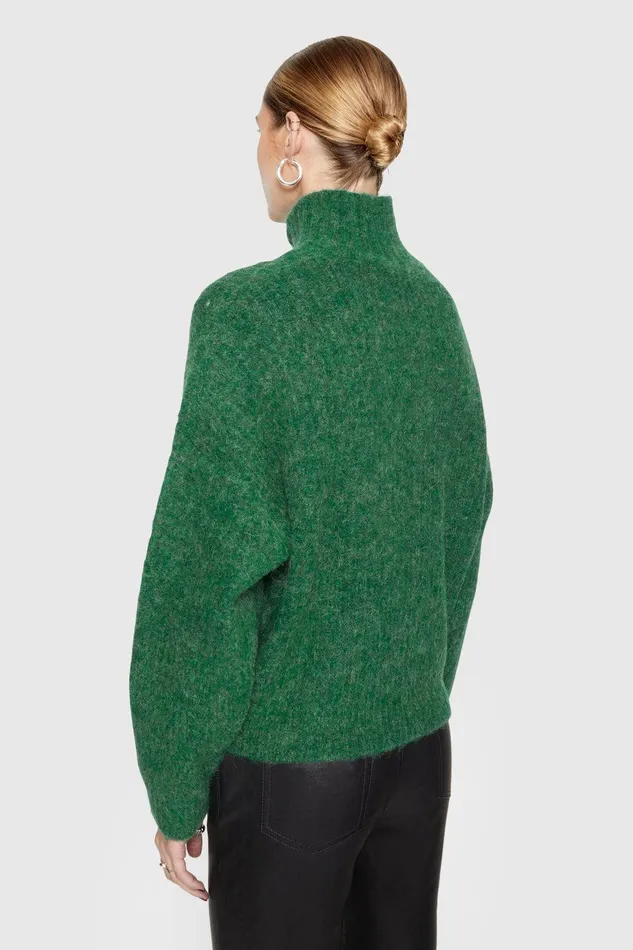 Rebecca Minkoff Caroline Sweater Deep Jade Women Sweaters and Sweatshirts