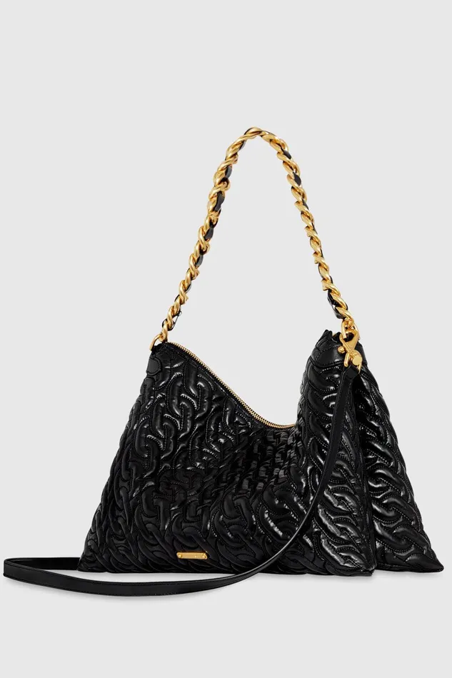 Rebecca Minkoff Chain Quilt Shoulder Bag Blackantique Brass Women Shoulder Bags