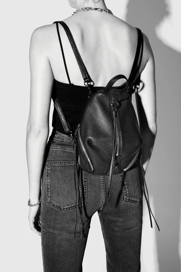 Rebecca Minkoff Convertible Mini Julian Backpack Blackgunmetal Women Backpacks