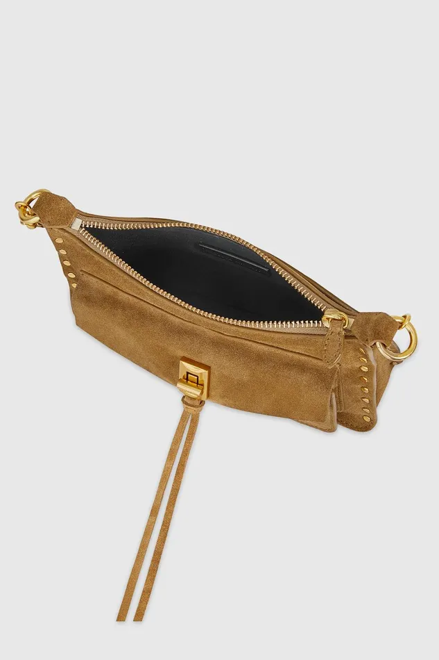 Rebecca Minkoff Darren Mini Top Zip Crossbody Honey Women Crossbody Bags