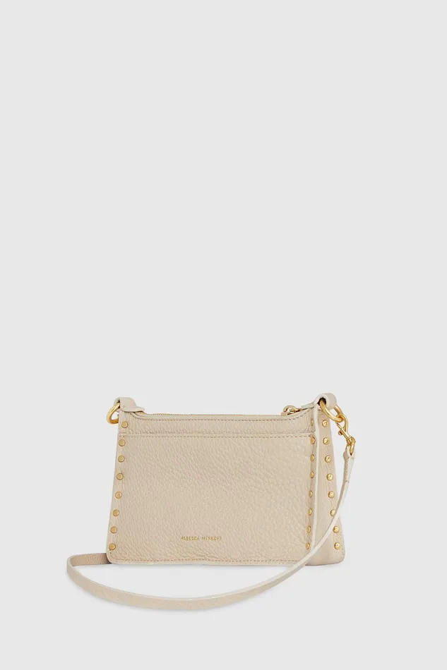 Rebecca Minkoff Darren Mini Top Zip Crossbody Stone Women Crossbody Bags
