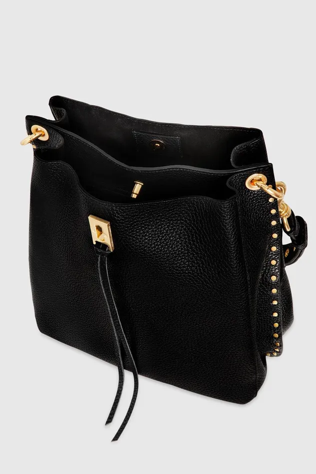 Rebecca Minkoff Darren Shoulder Bag Blackantique Brass Women Shoulder Bags