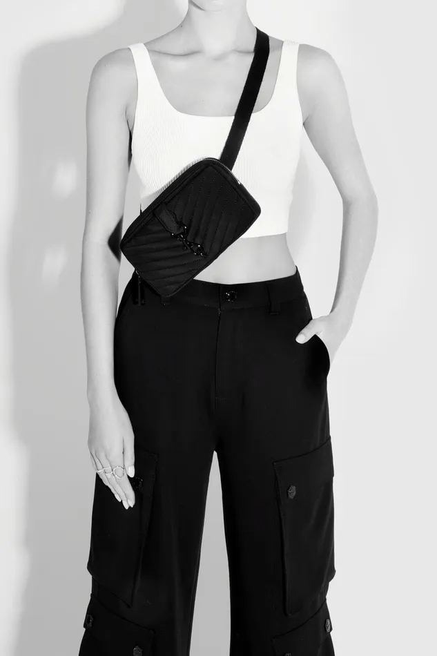 Rebecca Minkoff Edie Nylon Belt Bag Stone Women Belt Bags