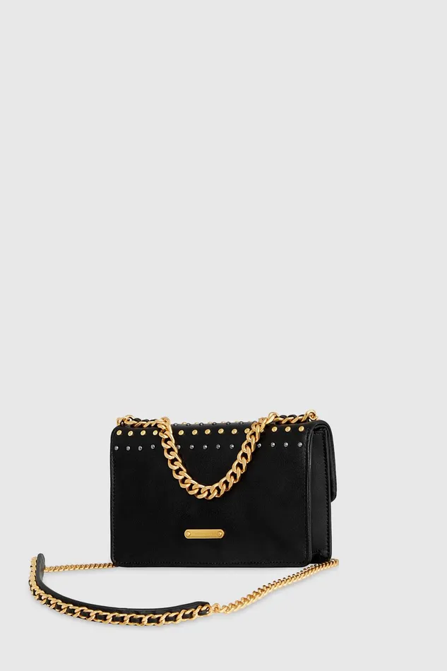 Rebecca Minkoff Edie Studded Mini Crossbody On A Chain Black Women Crossbody Bags