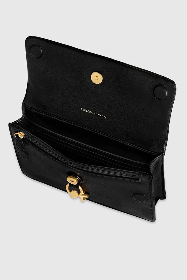 Rebecca Minkoff Edie Studded Mini Crossbody On A Chain Black Women Crossbody Bags
