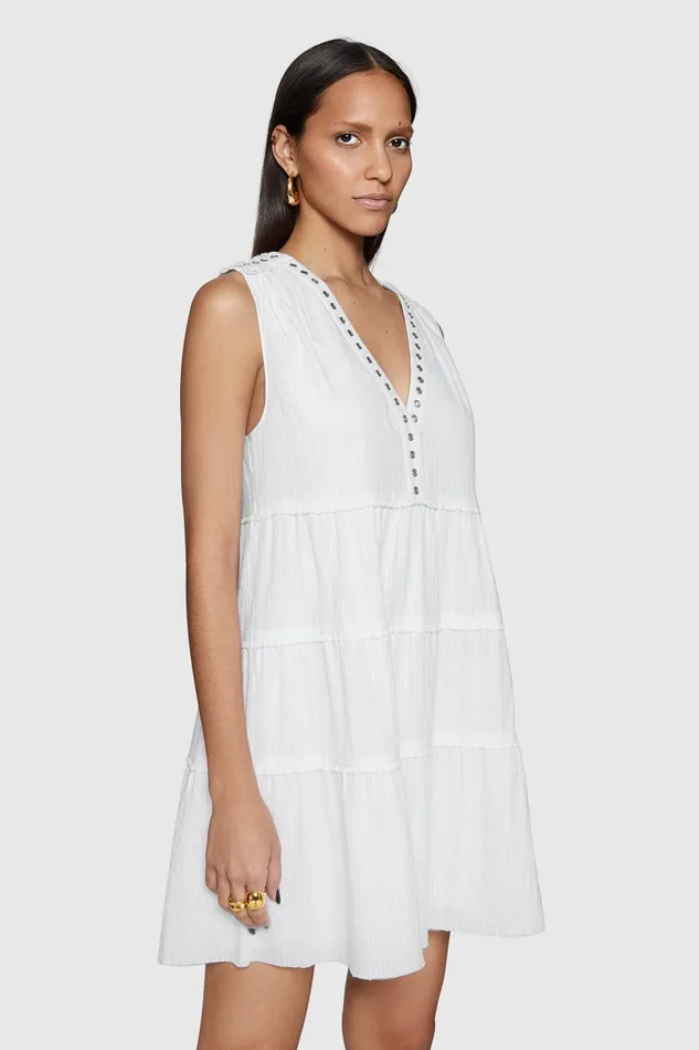Rebecca Minkoff Gigi Sleeveless Mini Dress White Women Dresses