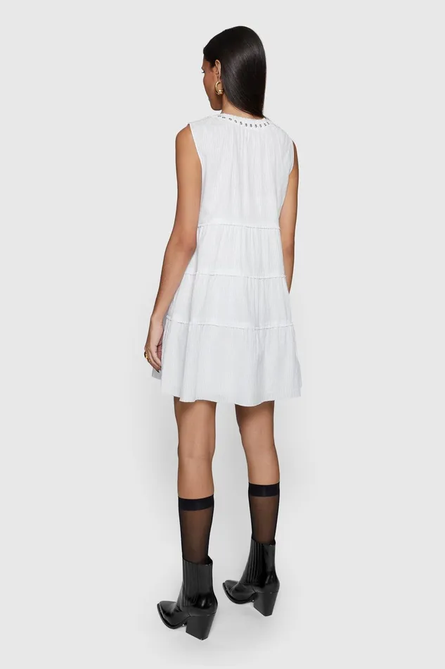 Rebecca Minkoff Gigi Sleeveless Mini Dress White Women Dresses