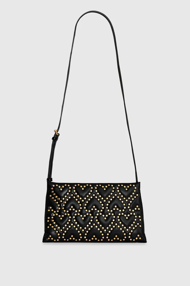 Rebecca Minkoff Heart Studded Crossbody Black Women Crossbody Bags