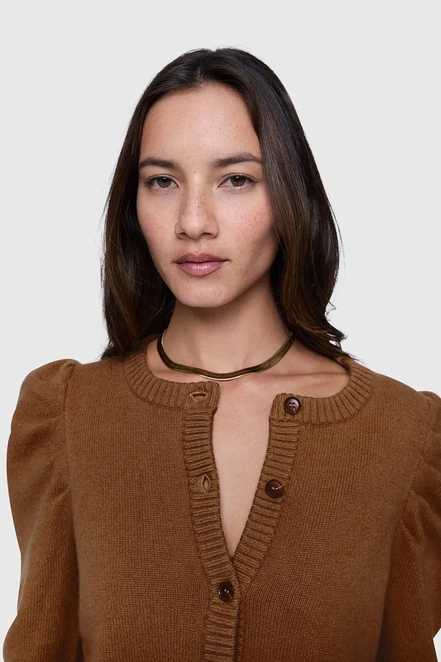 Rebecca Minkoff Janine Cardigan Honey Women Sweaters and Sweatshirts