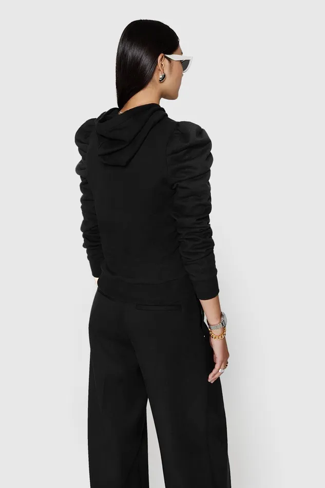 Rebecca Minkoff Janine Hoodie Black Women Sweaters and Sweatshirts