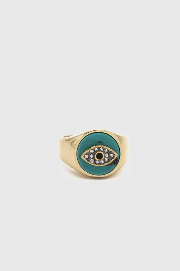 Rebecca Minkoff Semi Charm Signet Ring Women Jewelry