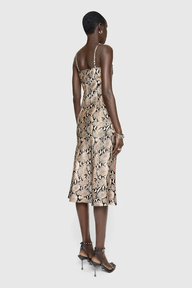 Rebecca Minkoff Verona Slip Dress Natural Python Women Dresses