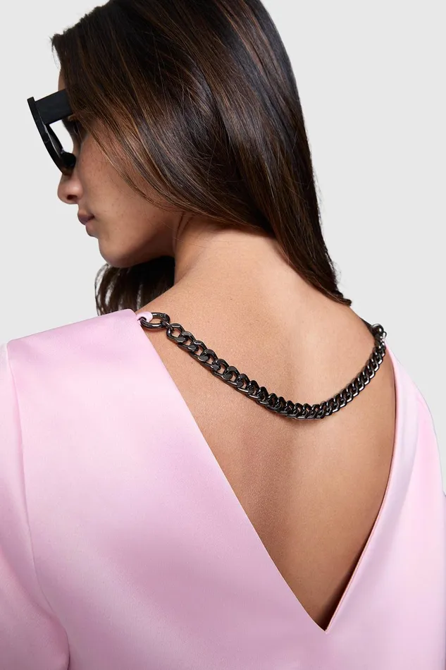 Rebecca Minkoff Wren Shirt With Chain Blush Women Tops