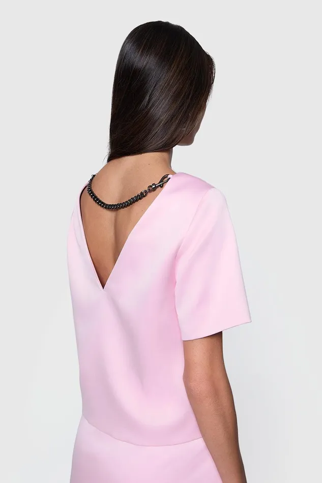Rebecca Minkoff Wren Shirt With Chain Blush Women Tops
