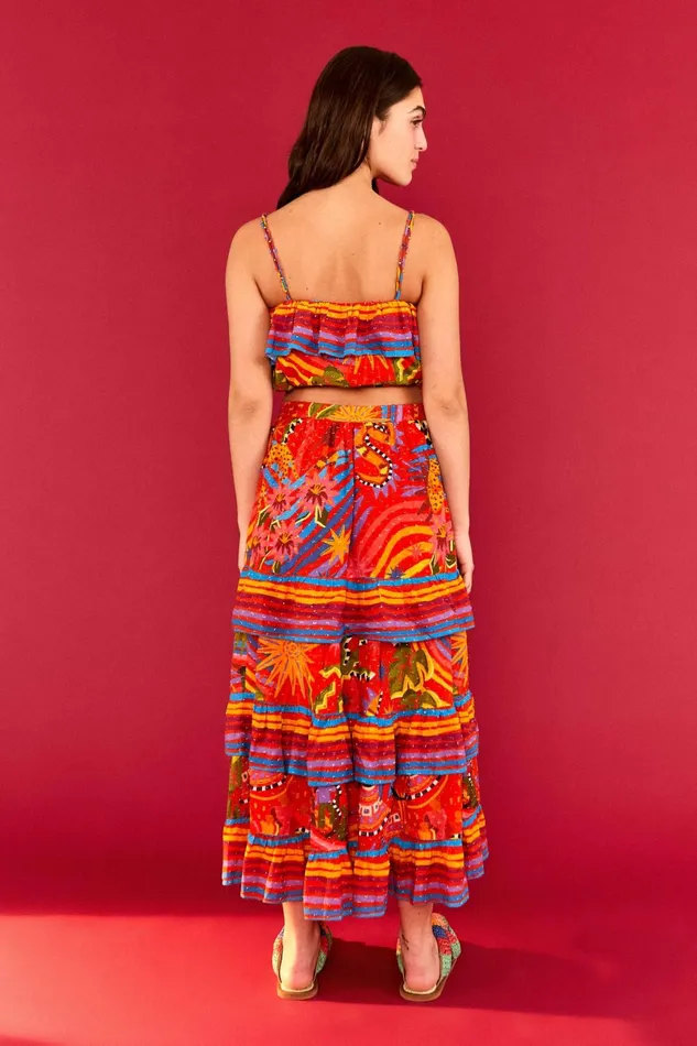 Red Magic Crop Top Women Farm Rio Crop Tops