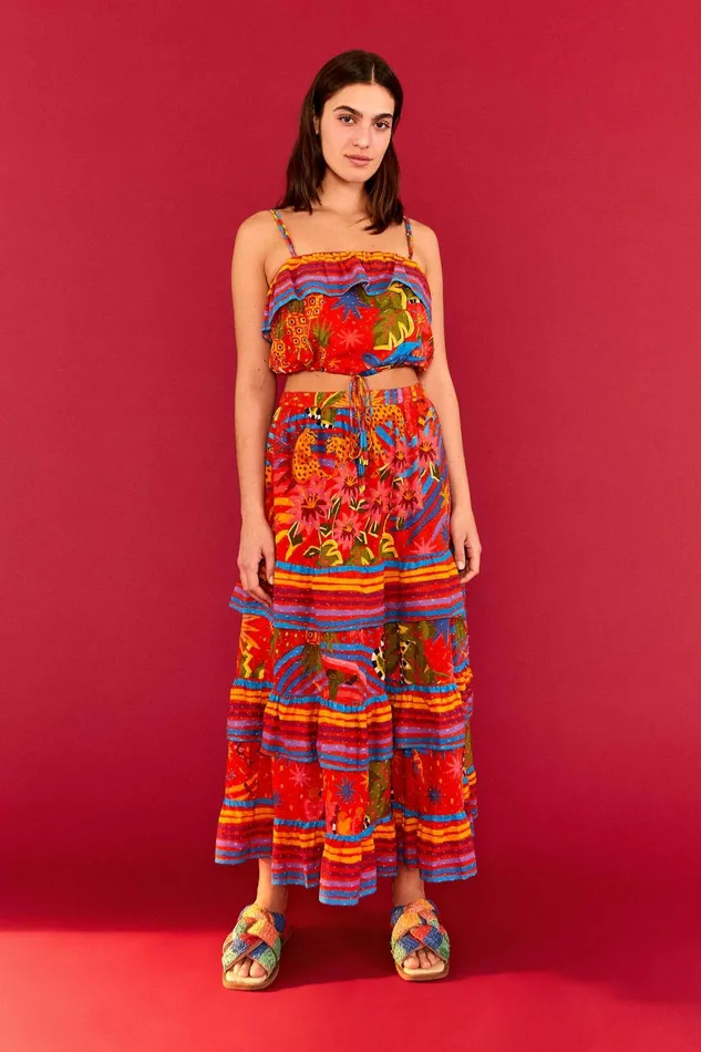 Red Magic Crop Top Women Farm Rio Crop Tops