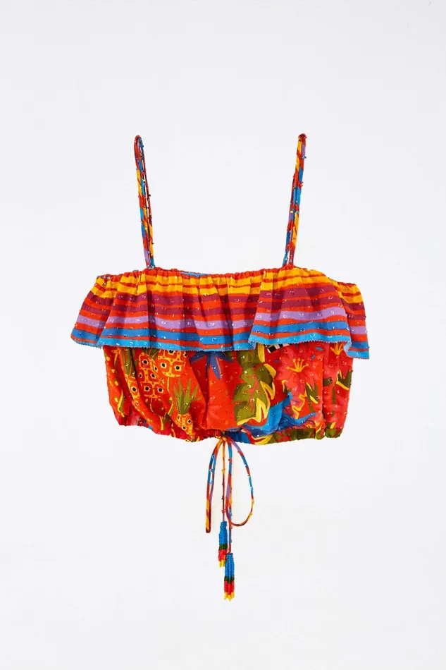 Red Magic Crop Top Women Farm Rio Crop Tops