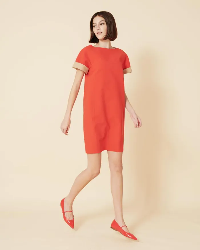 Reversible BiColor TShirt Dress In Cotton DoubleFace Poppychai Women Akris Dresses