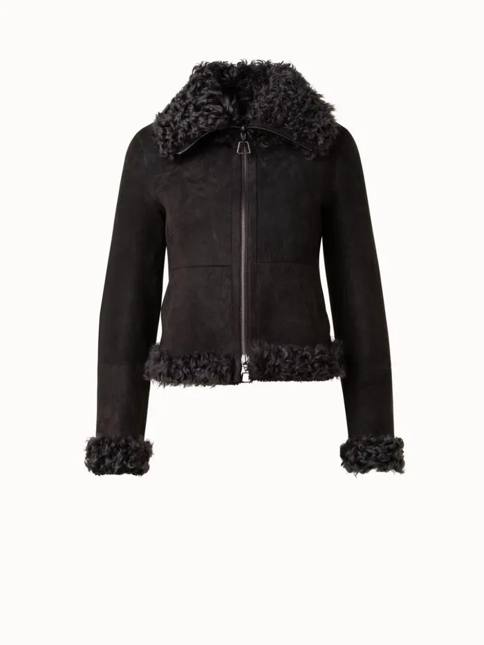 Reversible Shearling Jacket Mocca Women Akris Jackets
