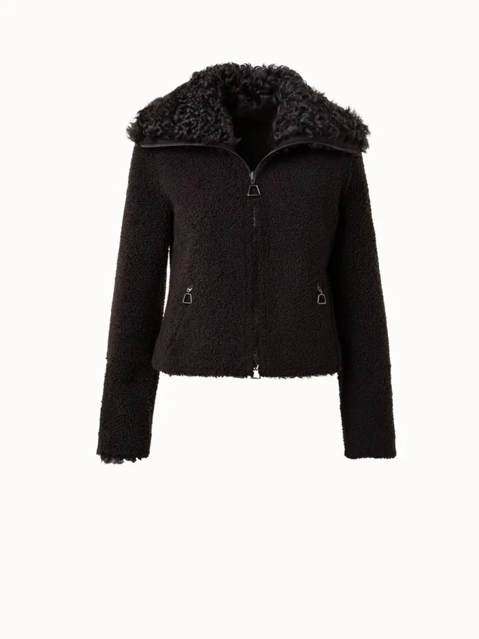 Reversible Shearling Jacket Mocca Women Akris Jackets