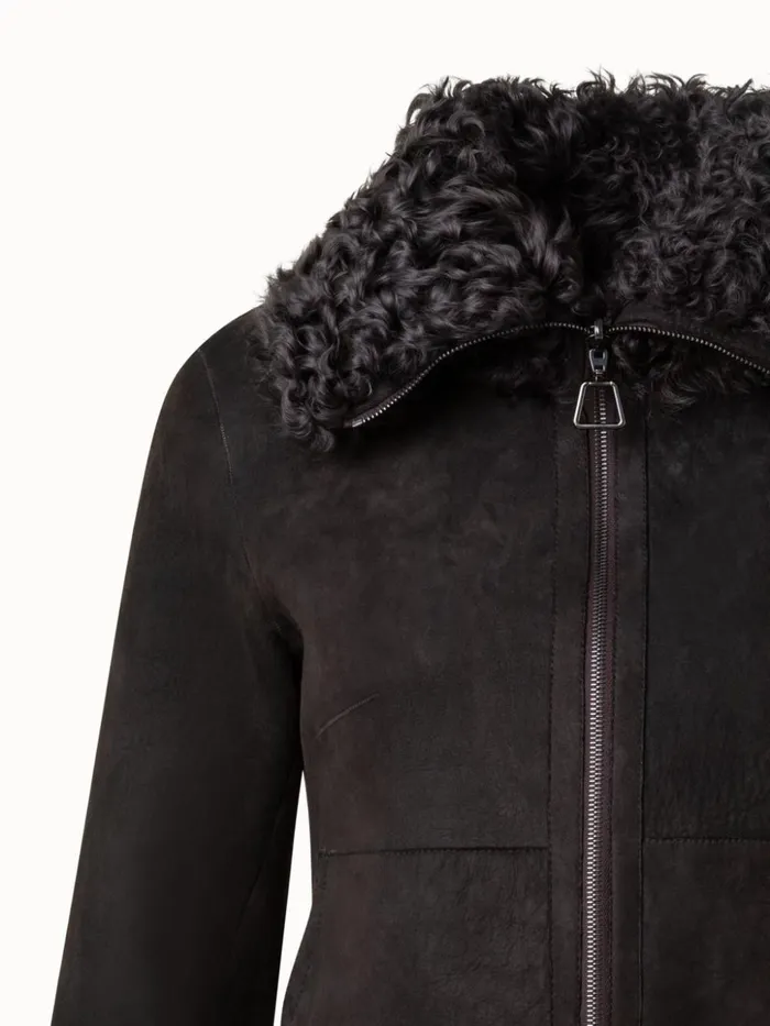 Reversible Shearling Jacket Mocca Women Akris Jackets