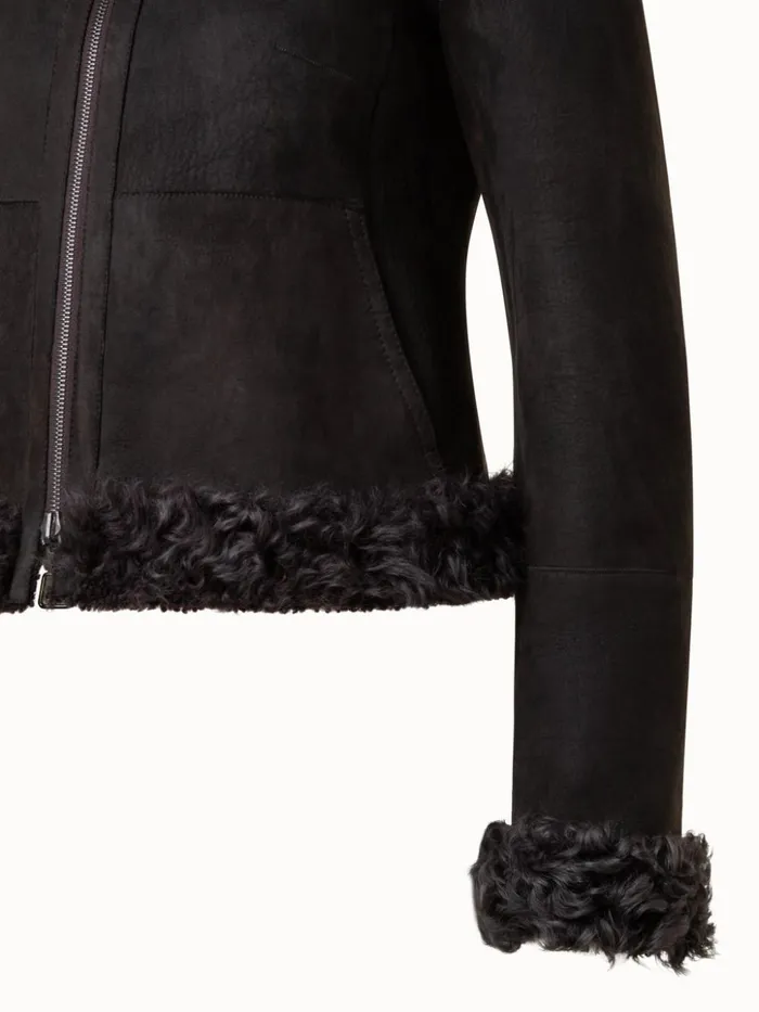 Reversible Shearling Jacket Mocca Women Akris Jackets