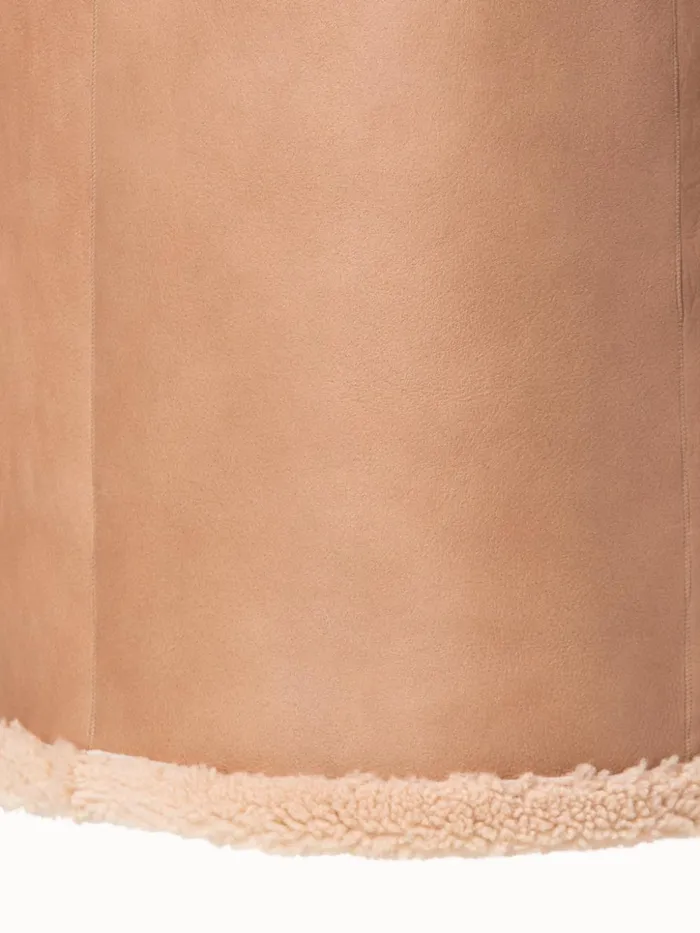 Reversible Shearling Short Skirt Camel Women Akris Skirts