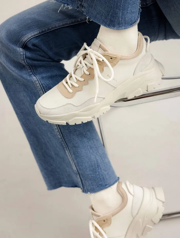 Rinjani Off White and Milos Beige Women Bobbies Sneakers