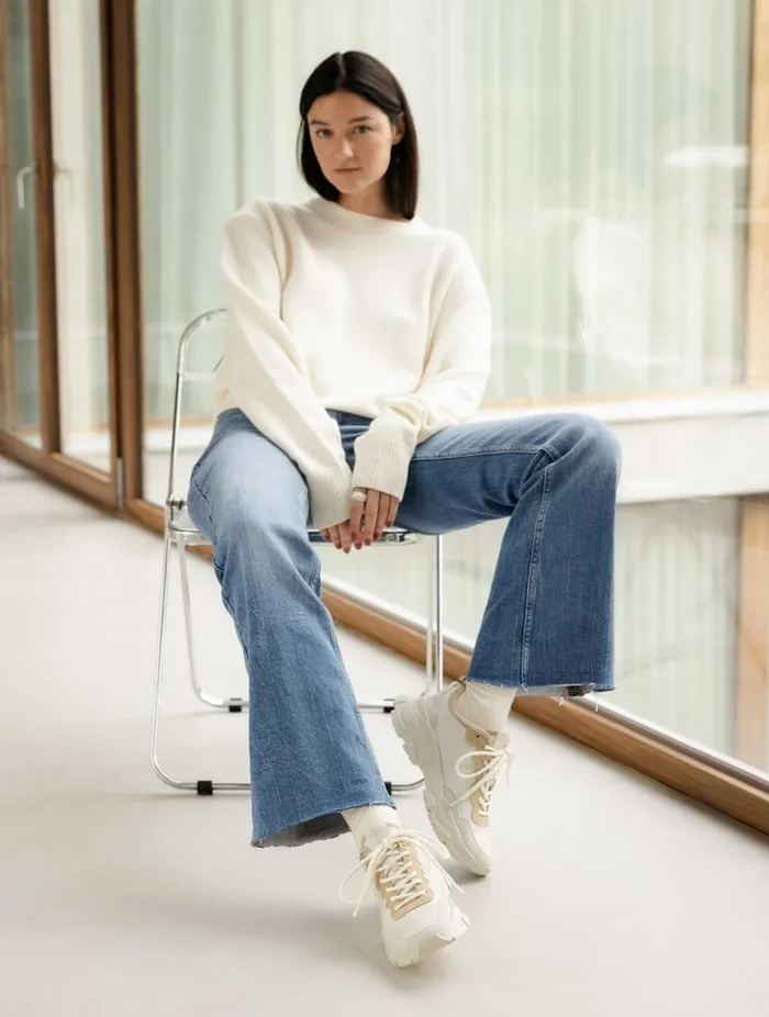 Rinjani Off White and Milos Beige Women Bobbies Sneakers