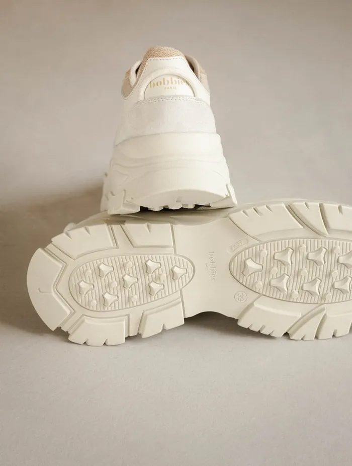 Rinjani Off White and Milos Beige Women Bobbies Sneakers