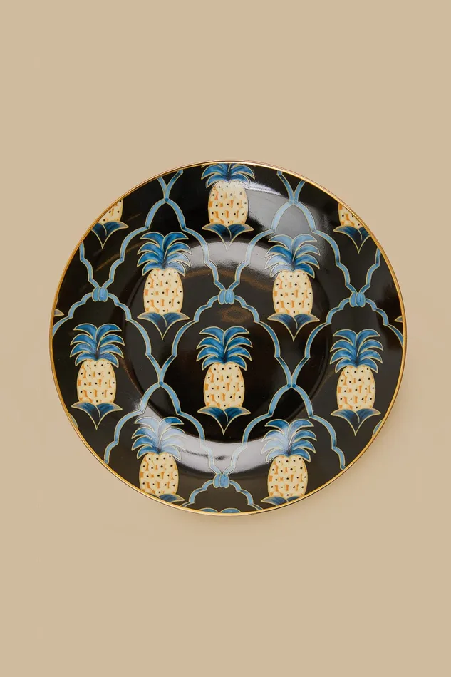 Romantic Pineapple Dessert Plate Women Farm Rio Gifts