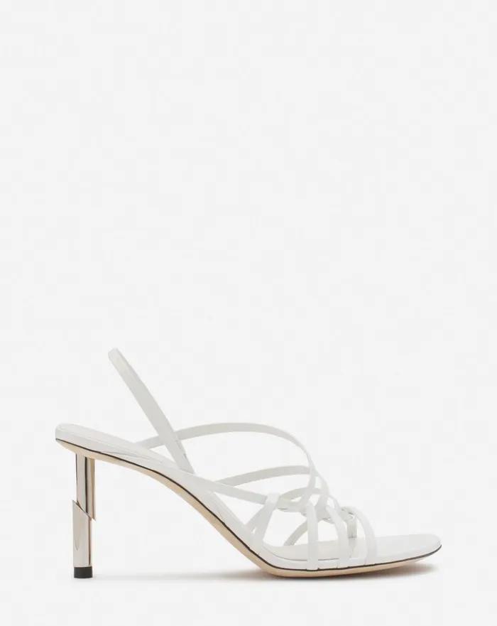 Squence By Lanvin Leather Sandals Beigesilver Women Lanvin Sandals and Mules