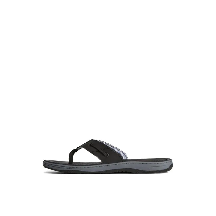 Sandals Men Sperry Baitfish Leather Flip Flop Black