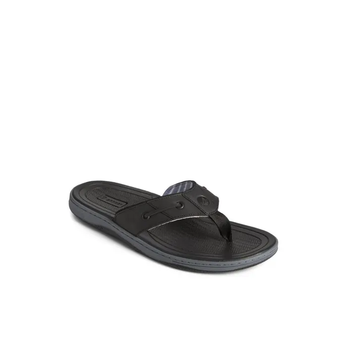 Sandals Men Sperry Baitfish Leather Flip Flop Black