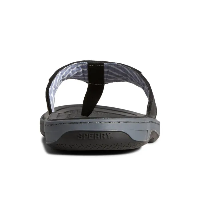 Sandals Men Sperry Baitfish Leather Flip Flop Black
