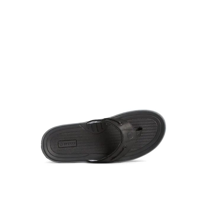 Sandals Men Sperry Baitfish Leather Flip Flop Black