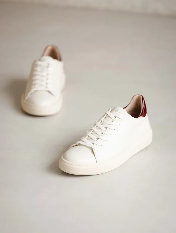 Sanna Off White and Nebbiolo Women Bobbies Sneakers